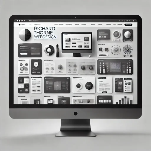 A monochrome image of a computer