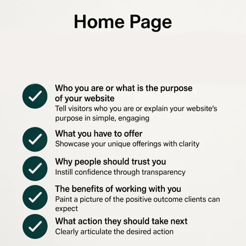 5 Points to a good homepage 5 Points to a good homepage